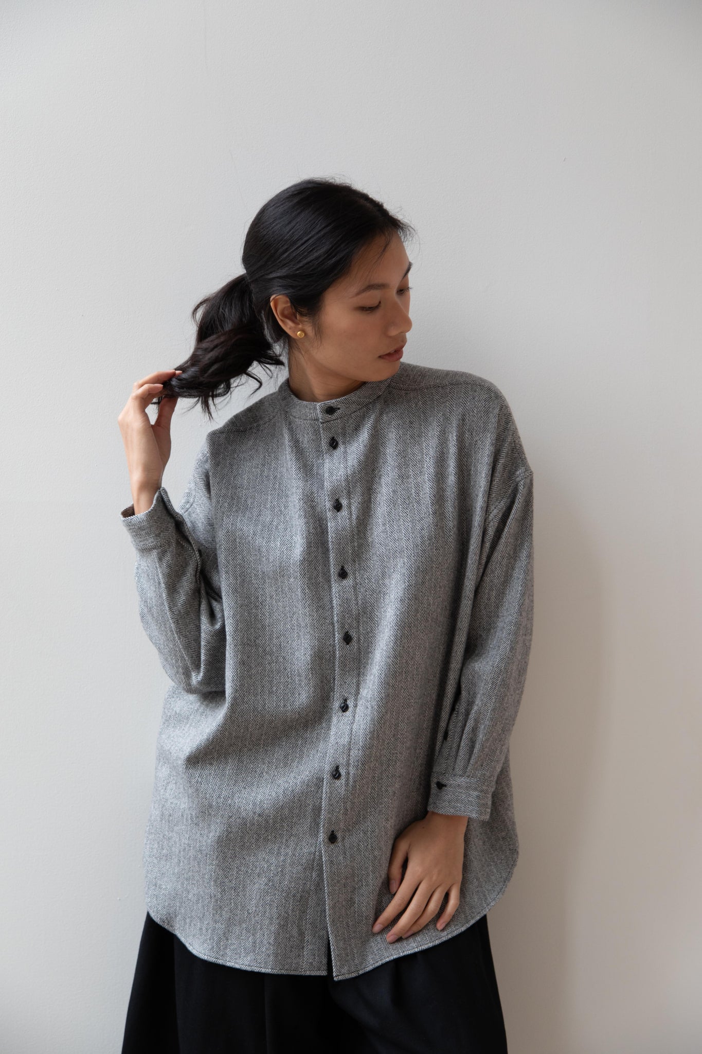 herringbone dress shirt 120s Light Blue Royal Herringbone Shirt