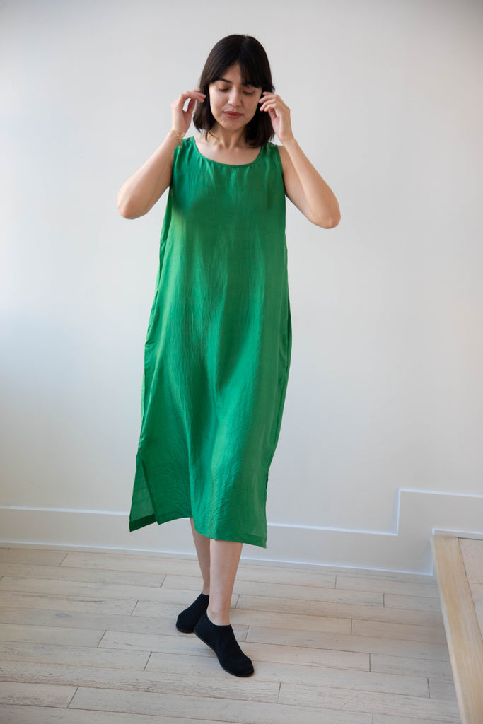 Runaway Bicycle | Mary Dress in Green Silk
