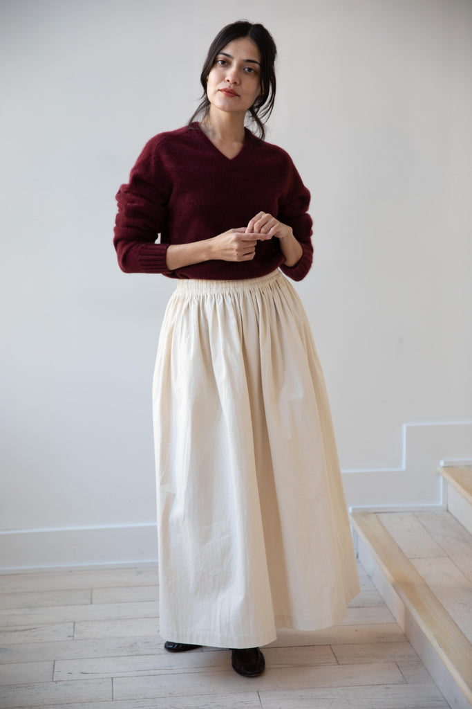Cawley | Amy Skirt in Cream Cotton Silk