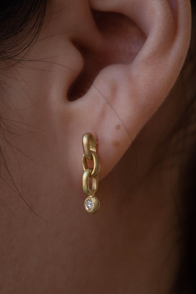 East Camp | Diamond Dot Byzantine Chain Link Earrings