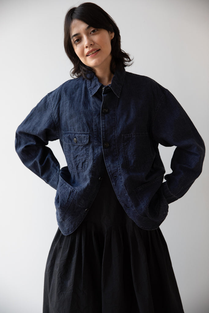 Arts & Science | Relax Coverall Jacket in Washed Navy Linen
