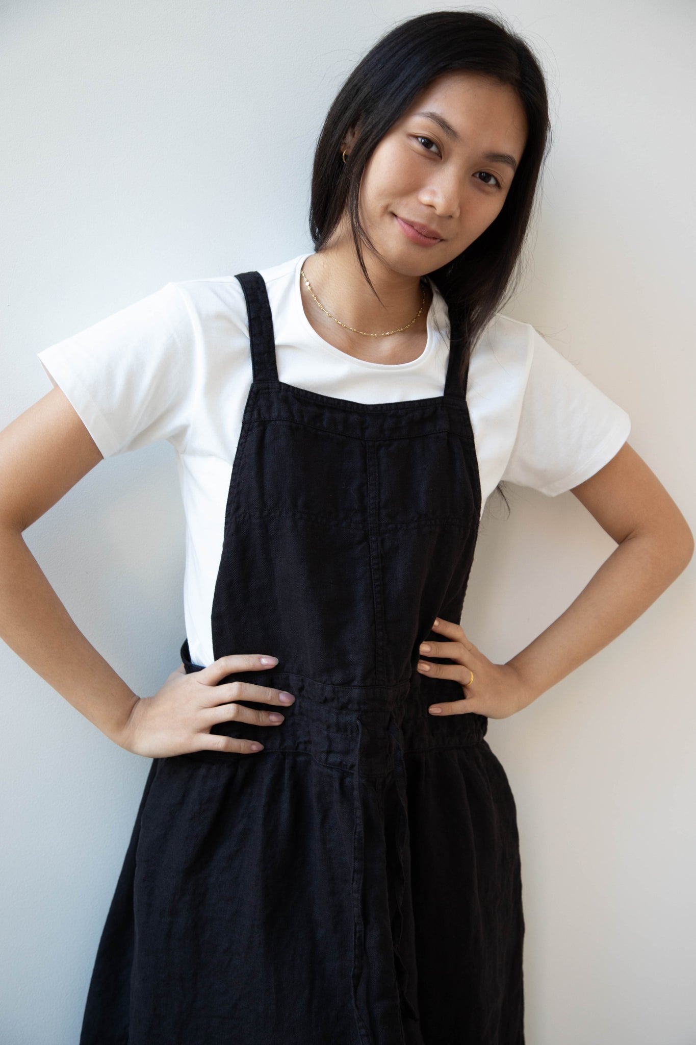 Armen | Linen Apron Dress in Black Armen | Linen Apron Dress in Black