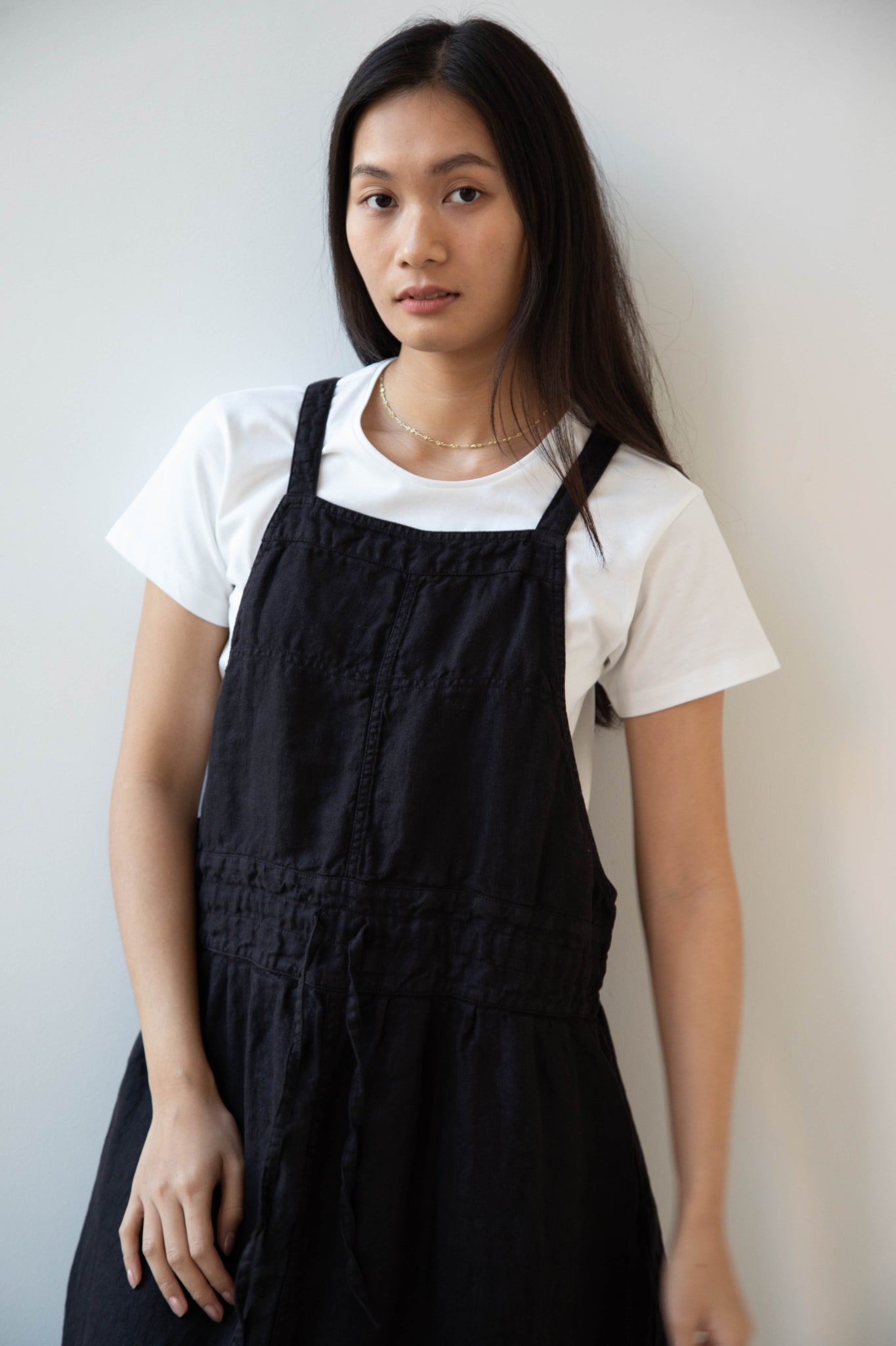 Armen | Linen Apron Dress in Black Armen | Linen Apron Dress in Black