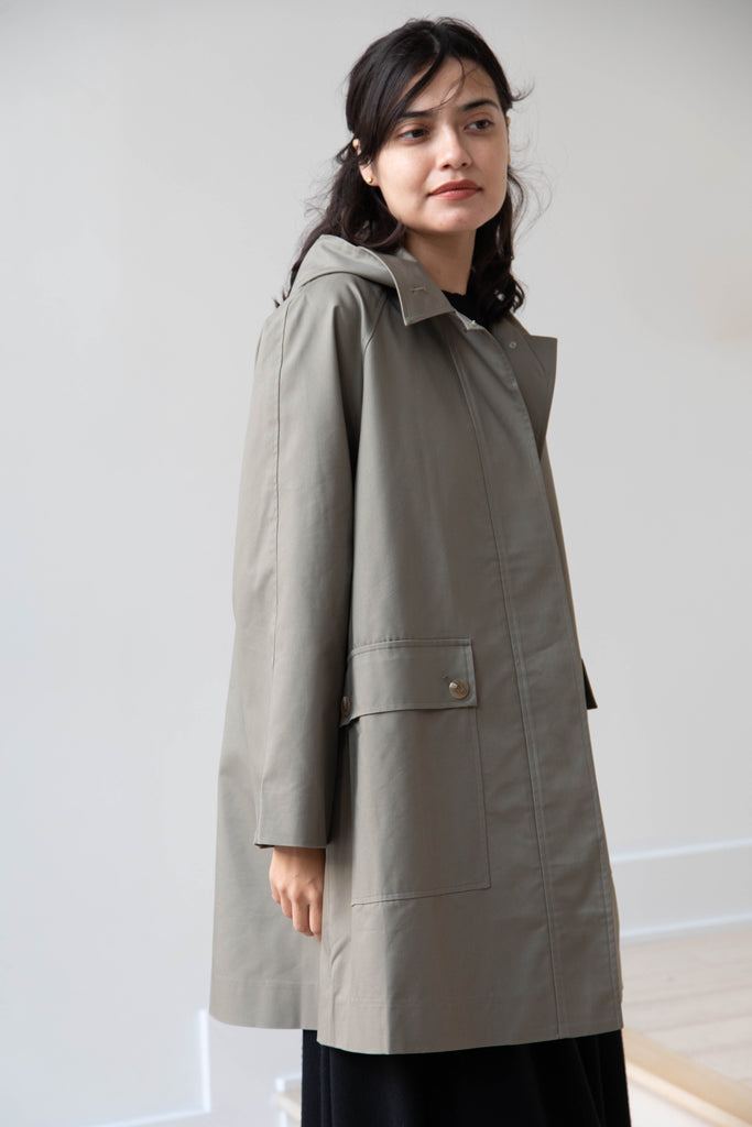 The Loom | Cotton Hooded Coat in Khaki