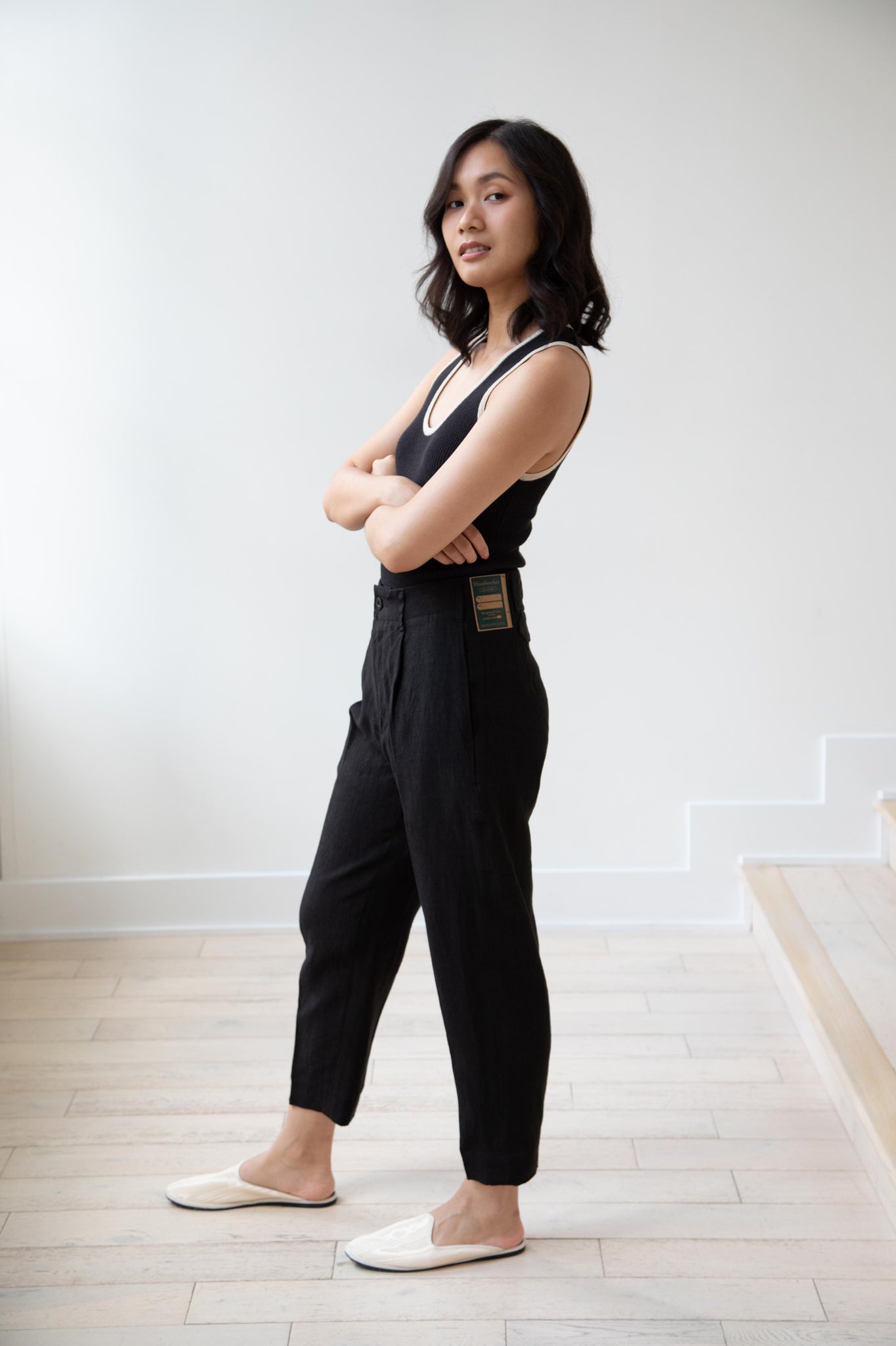スラックス HUECLOSET SSummer Banding Wide Slacks common unique