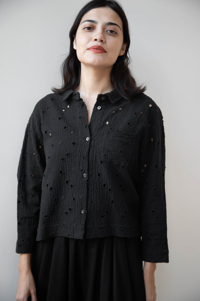 Gallego Desportes | Chemise Denise in Black Eyelet