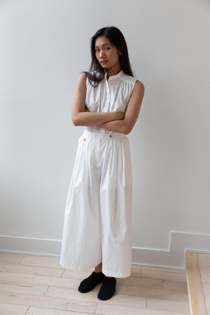 The Loom | Cotton Culotte Pants in White