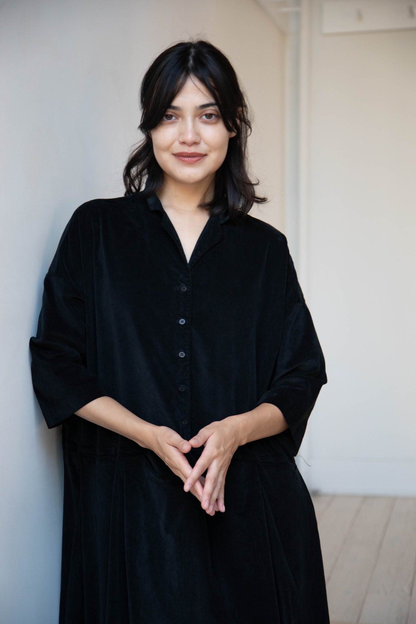 rennes — Album di Famiglia | Velvet Tailored Collar Dress in