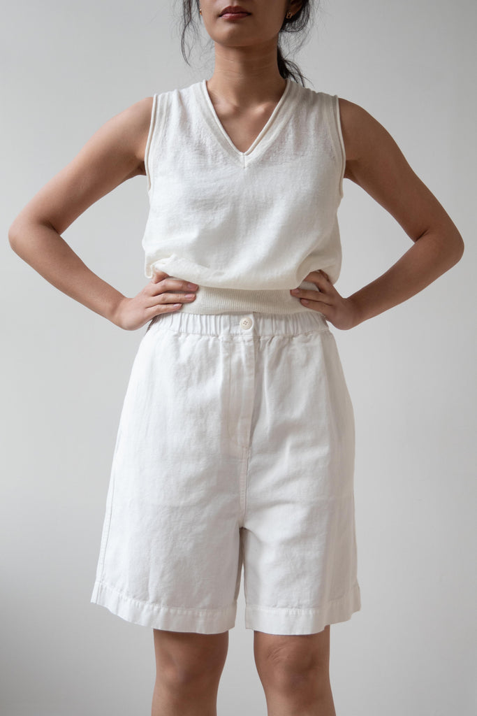 Nothing Written | Cotton Linen Shorts in White