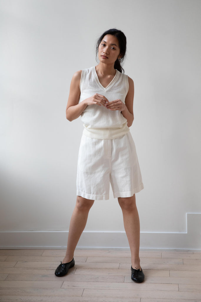 Nothing Written | Cotton Linen Shorts in White