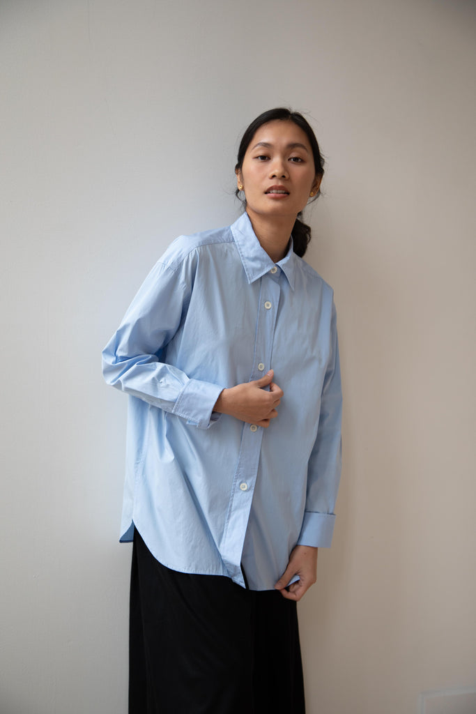 Margaret Howell | Turn Up Cuff Shirt in Pale Blue