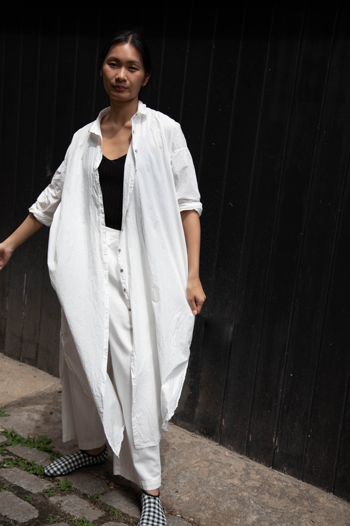 rennes Album di Famiglia | TC Cotton Long Shirt Dress in Milk White rennes Album di Famiglia | TC Cotton Long Shirt Dress in Milk White