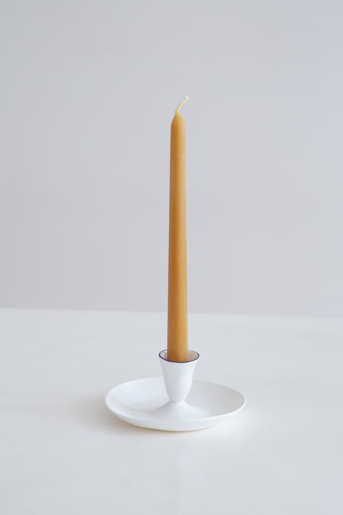 Feldspar | Candle Holder in White & Cobalt
