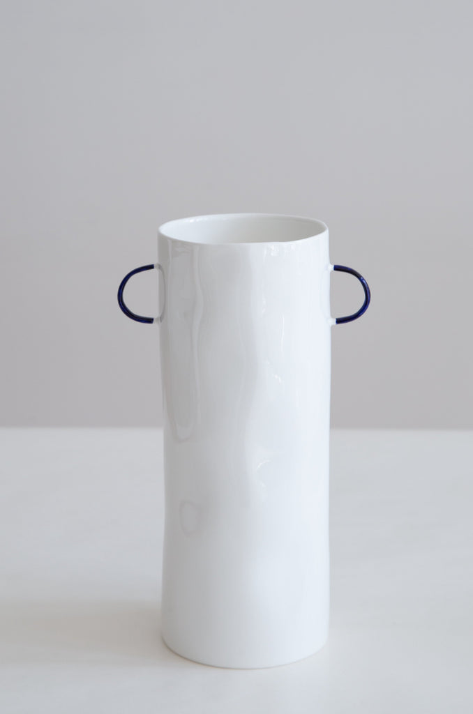 Feldspar | Vase in White & Cobalt