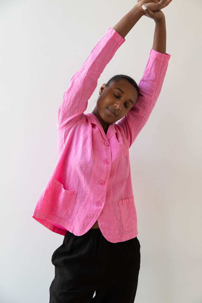 Manuelle Guibal | Linen Jacket in Pink Mimi