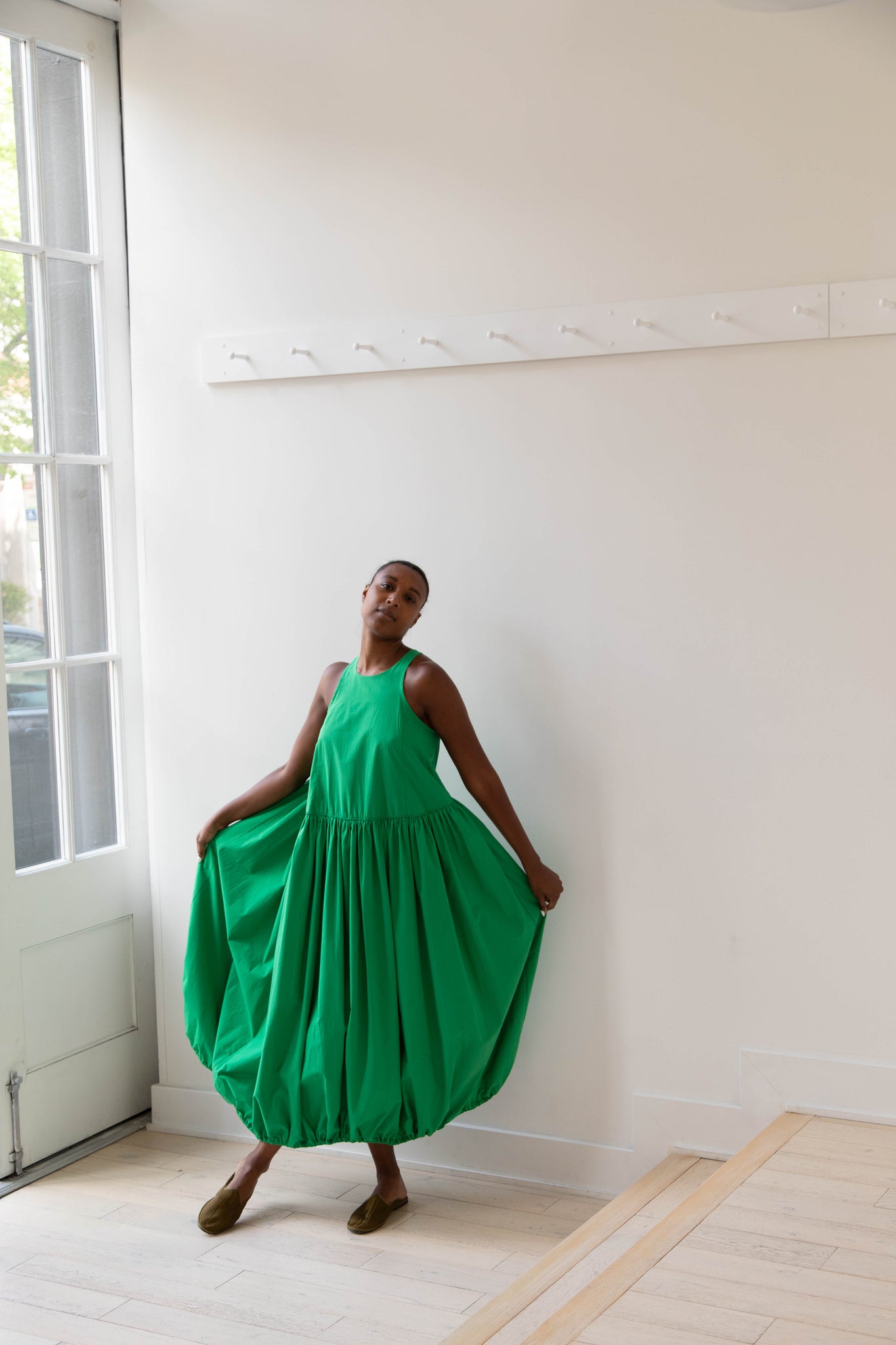 rennes — Sayaka Davis   Balloon Dress in Apple Green