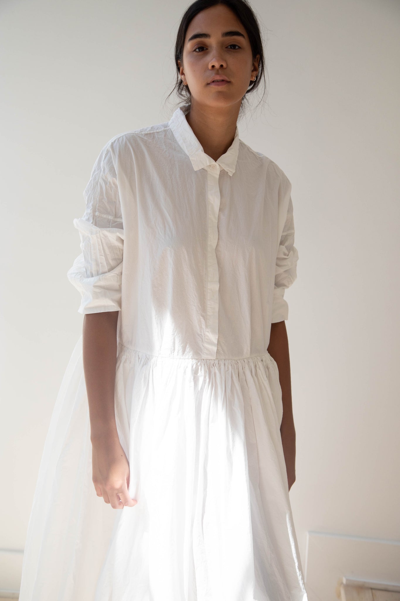 Casey Casey Stephanie Dress in White Paper Cotton