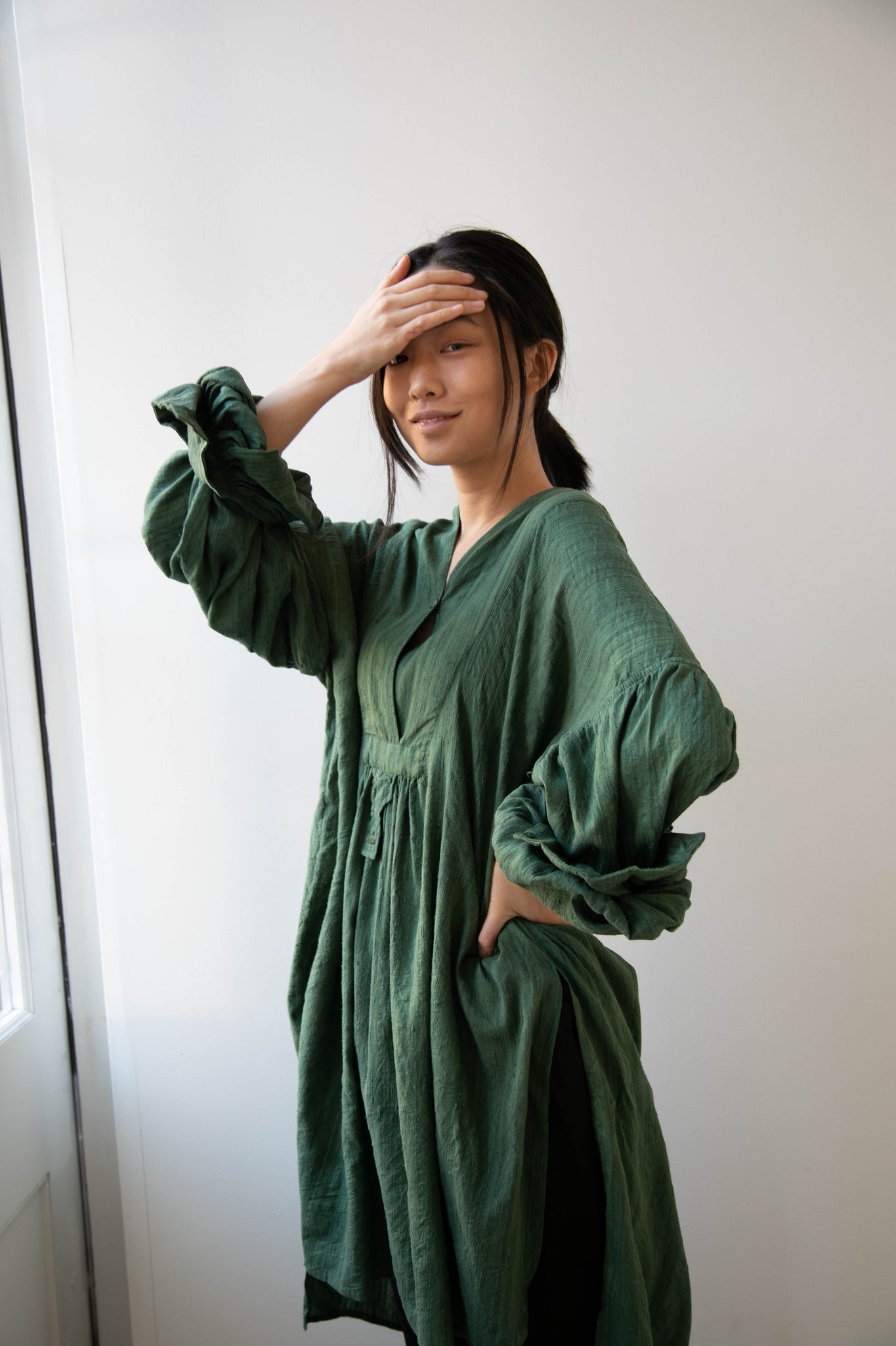 Atelier Bâba Lamont Tunic in Emerald Silk
