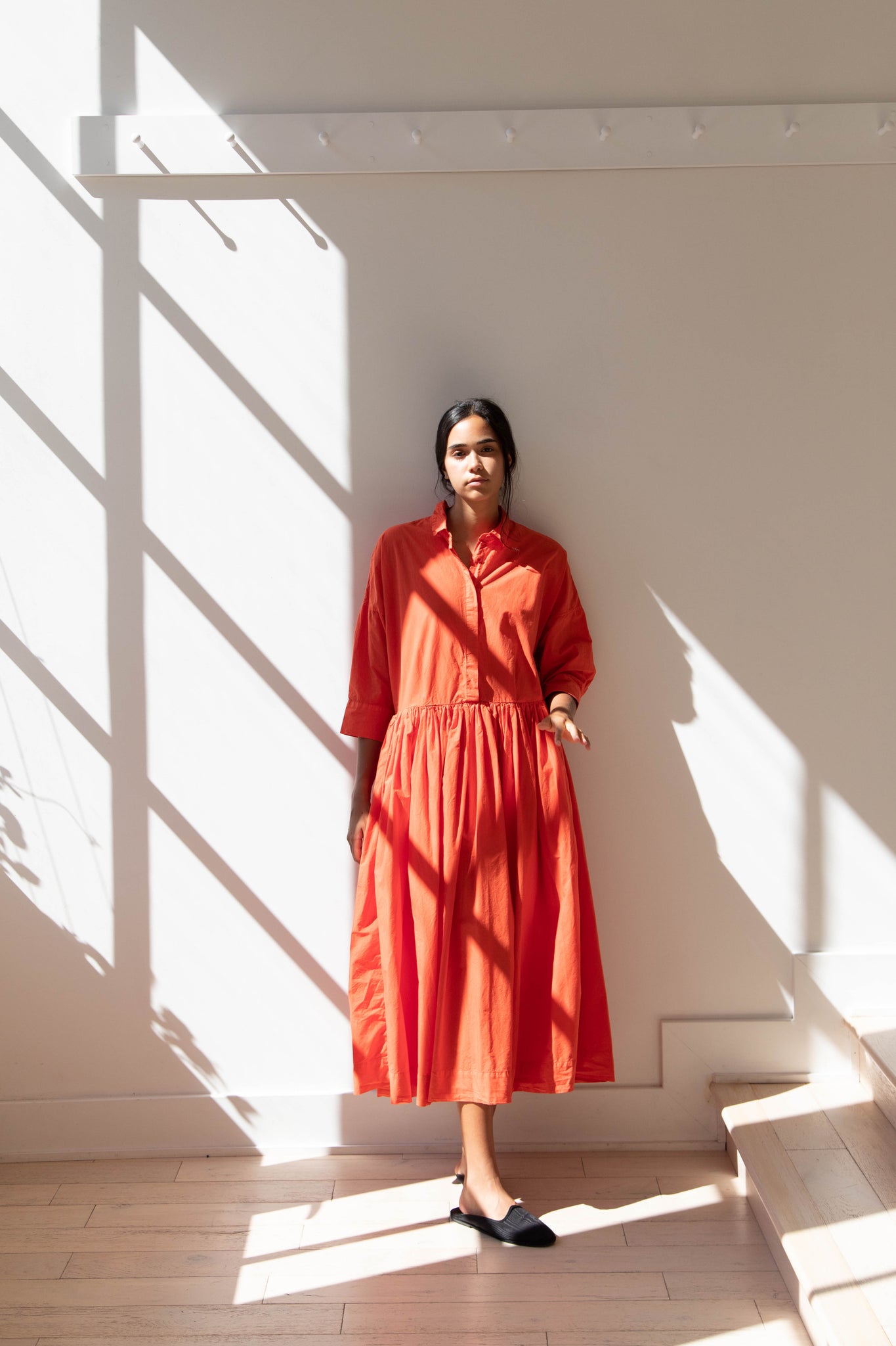 rennes Casey Casey Stephanie Dress in Poppy Red Paper Cotton