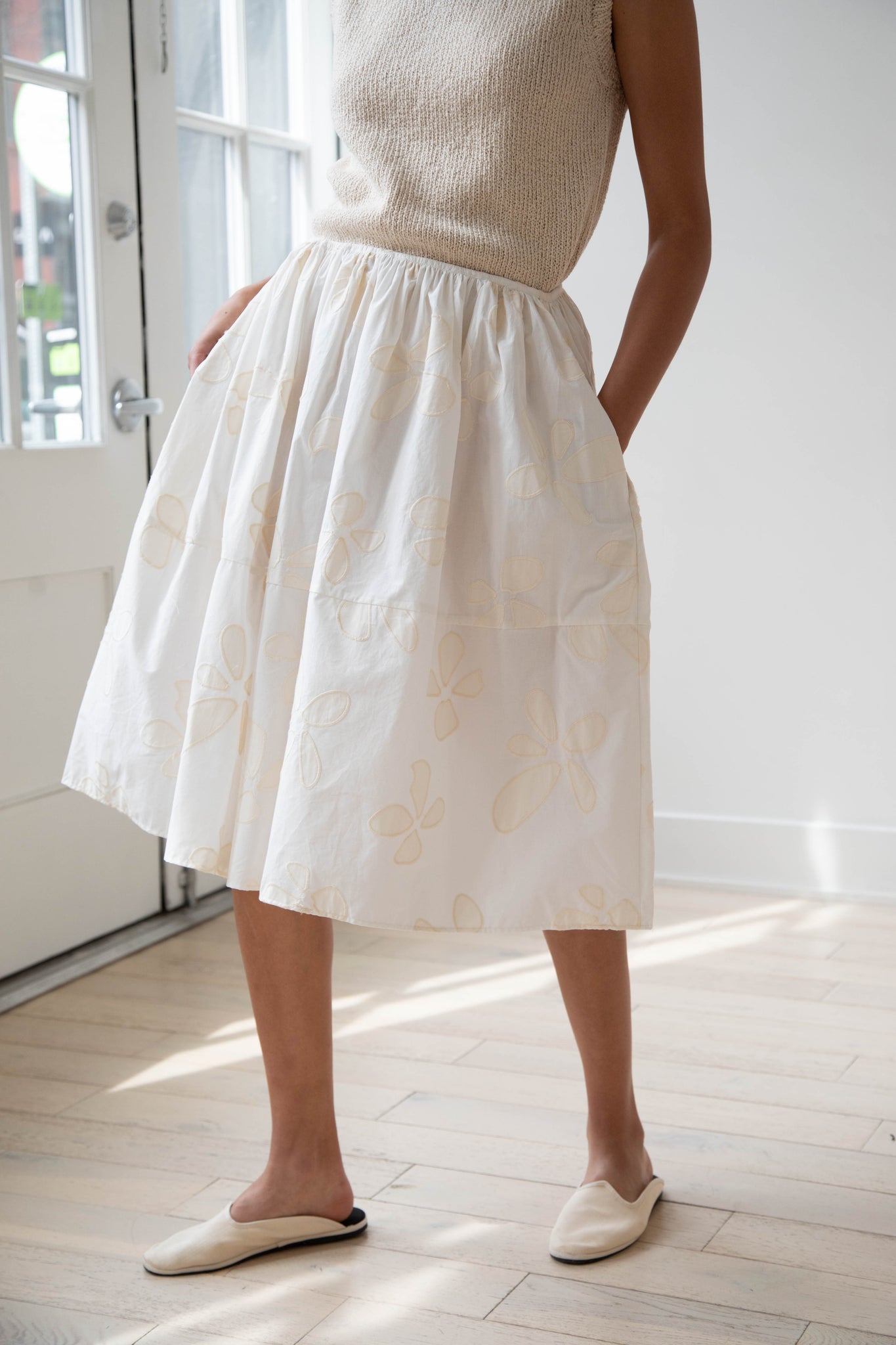 Caron Callahan Piper Skirt in Floral Applique