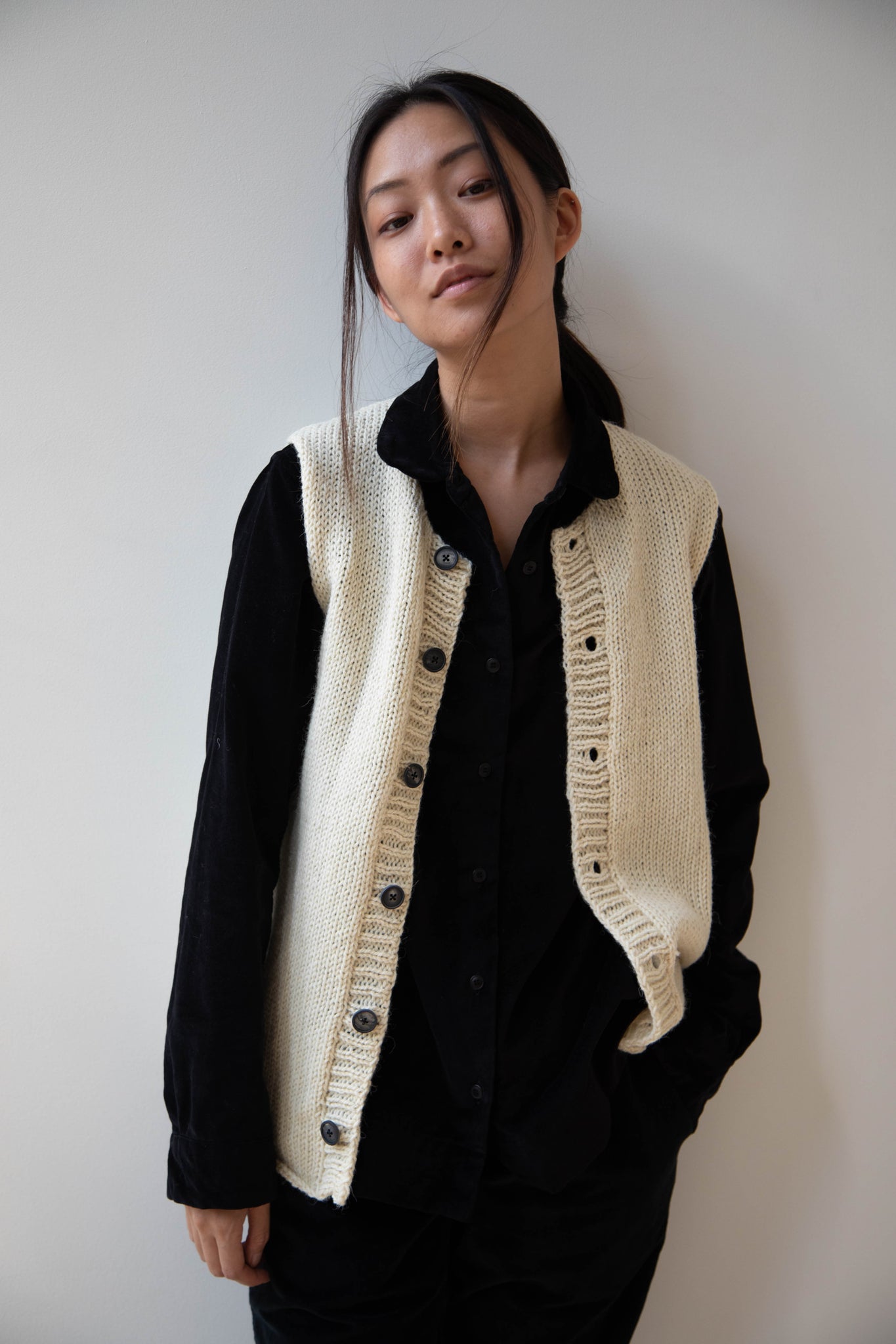 Bergfabel Wool Vest in Natural Cream