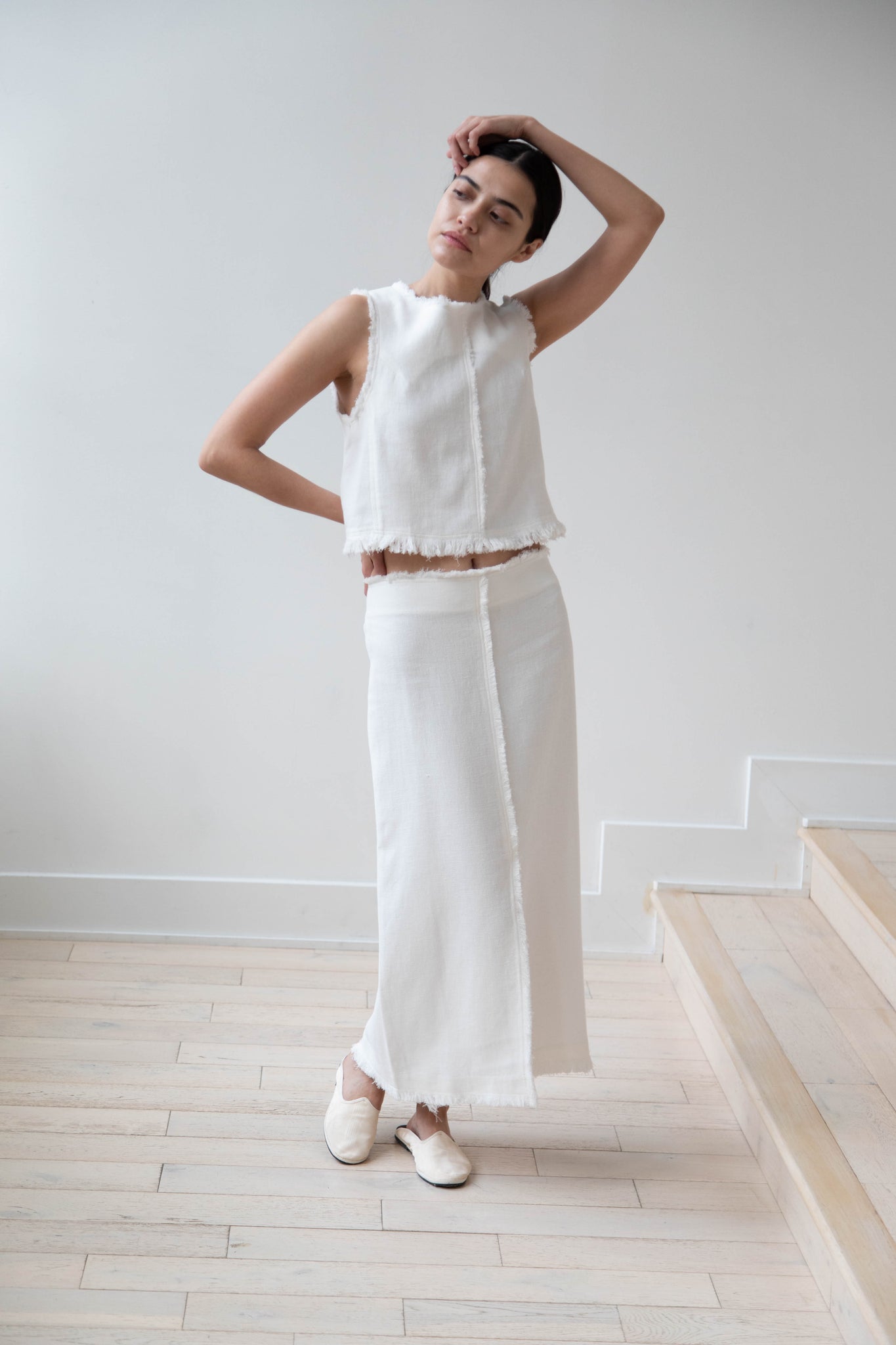 rennes Missing You Already Fringe Skirt in White