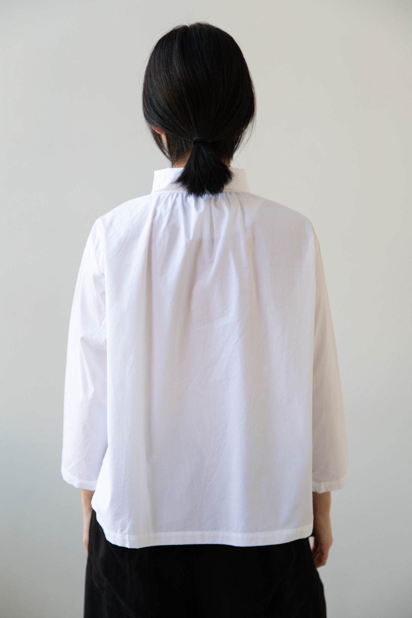 Gallego Desportes | Petite Collar Blouse in White