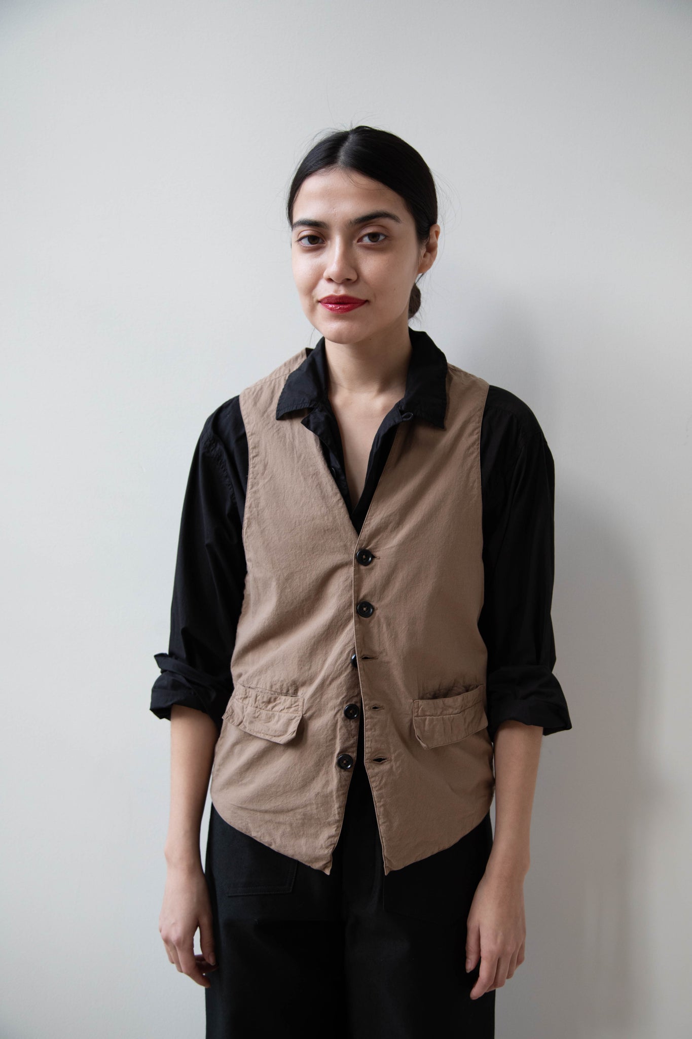 Vas-y Lentement | Tailored Vest in Washed Olive