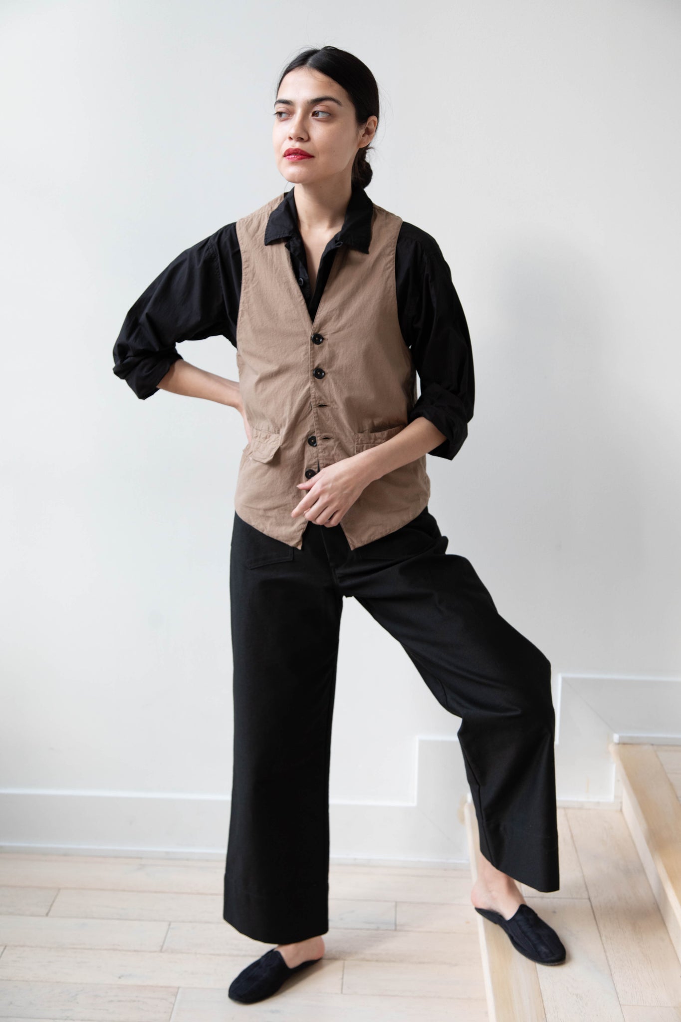 rennes — Vas-y Lentement | Tailored Vest in Washed Olive