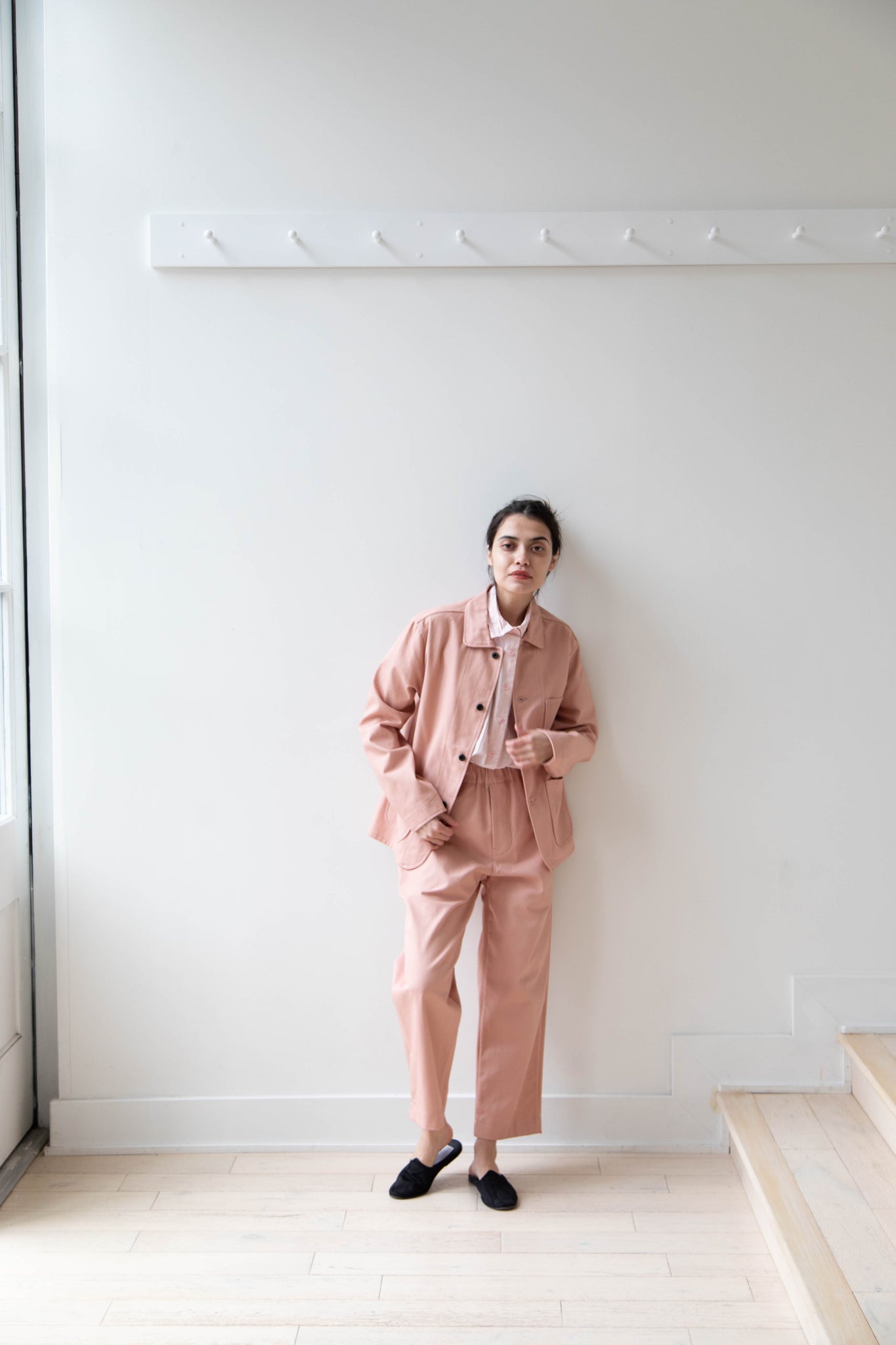 Evan Kinori | Three Pocket Jacket in Pink Twill