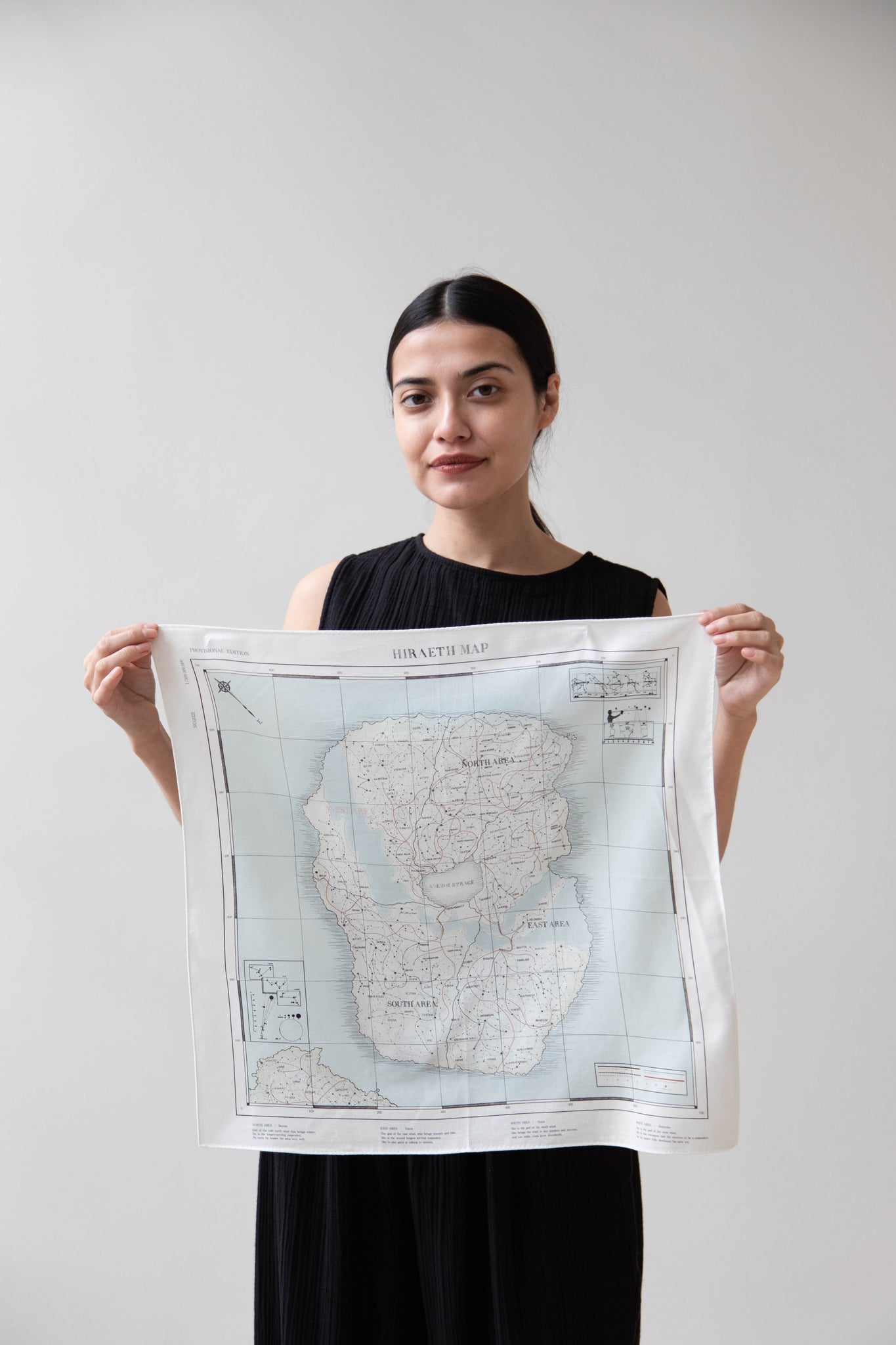 Aseedonclöud Map Scarf in Cotton Silk