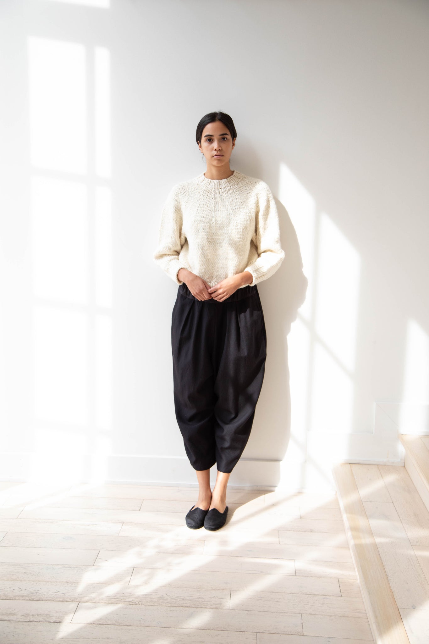Khadi & Co Star Trouser in Black Wool
