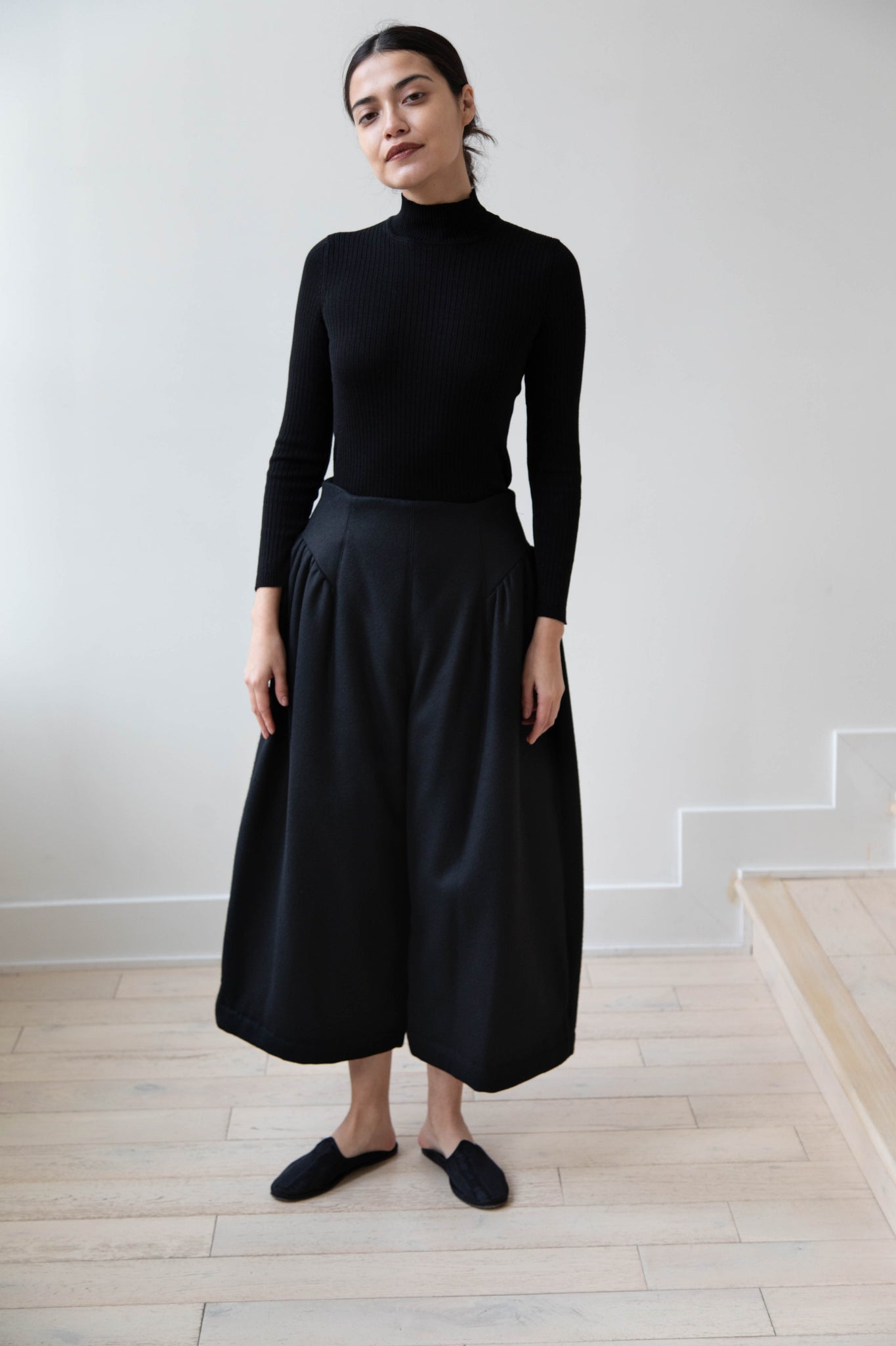 Tenne Handcrafted Modern | Wool Culottes in Black