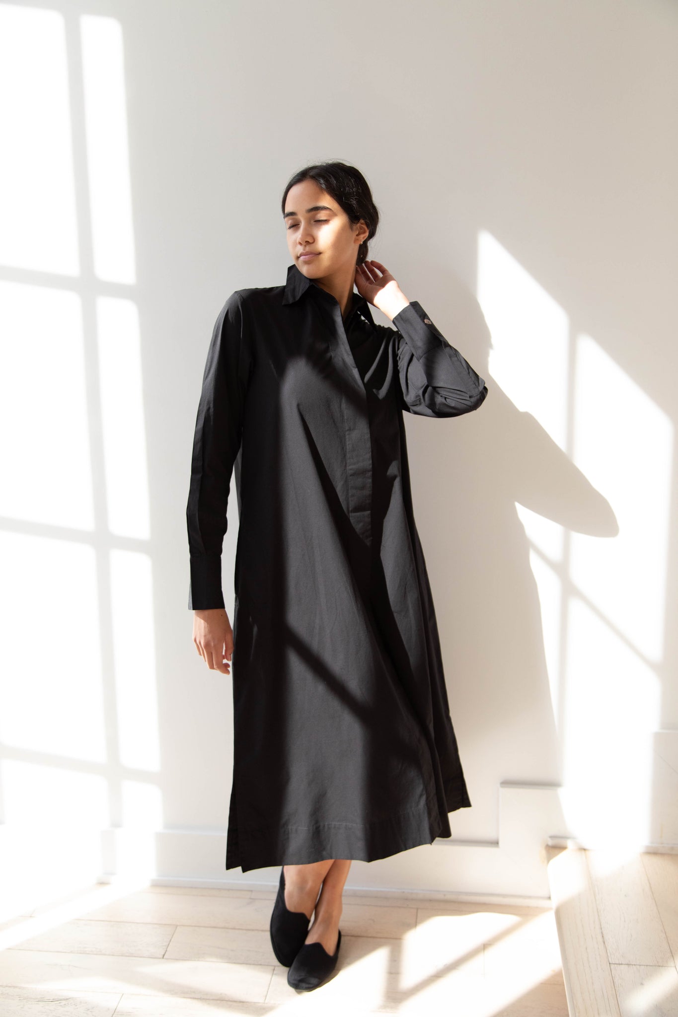 Khadi & Co Garnet Shirt Dress in Black