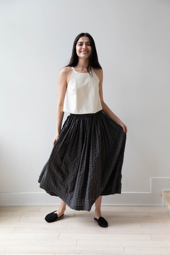 Runaway Bicycle | Alice Skirt in Charcoal Cotton Silk