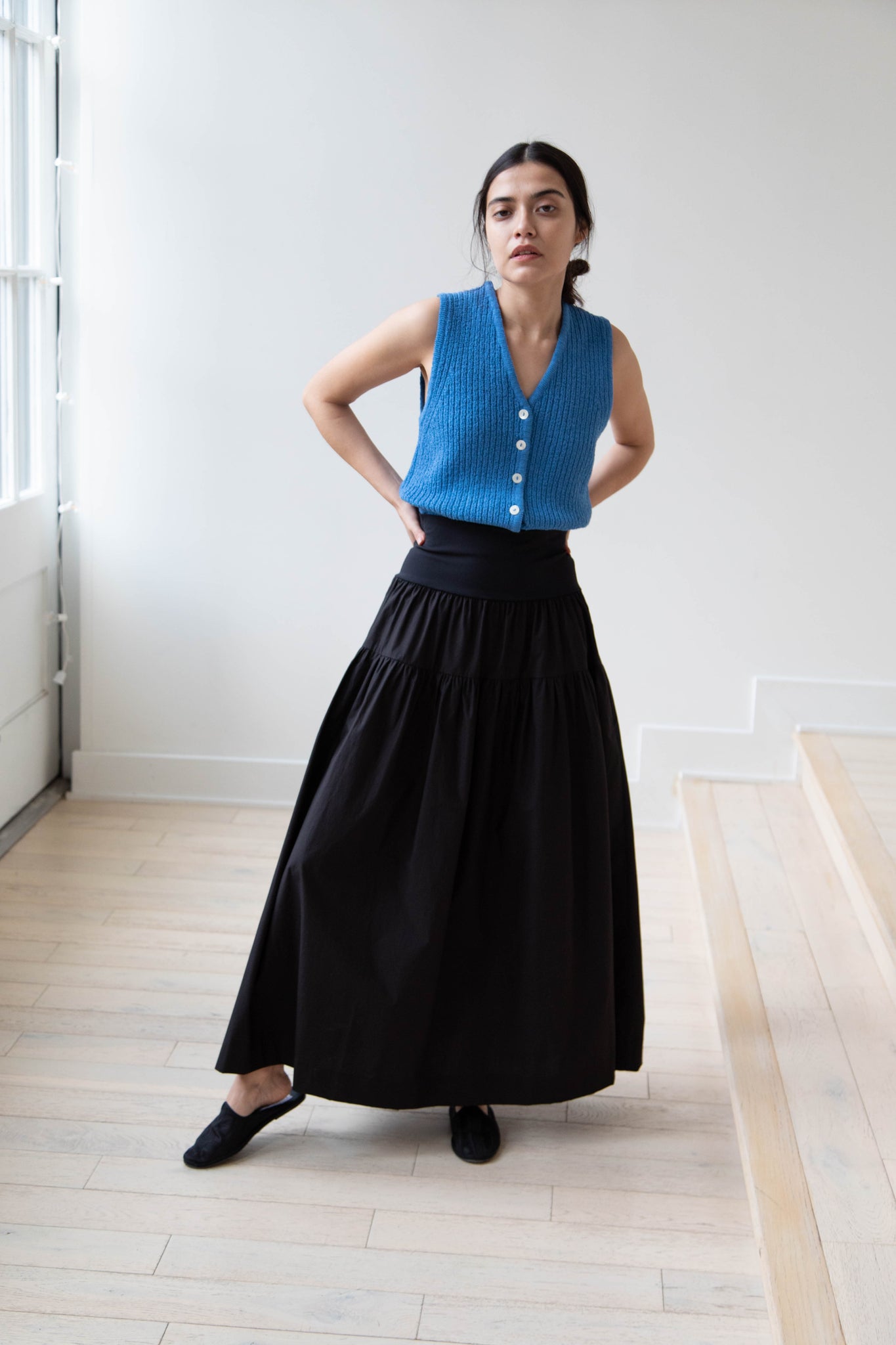The Loom Gather Skirt in Black