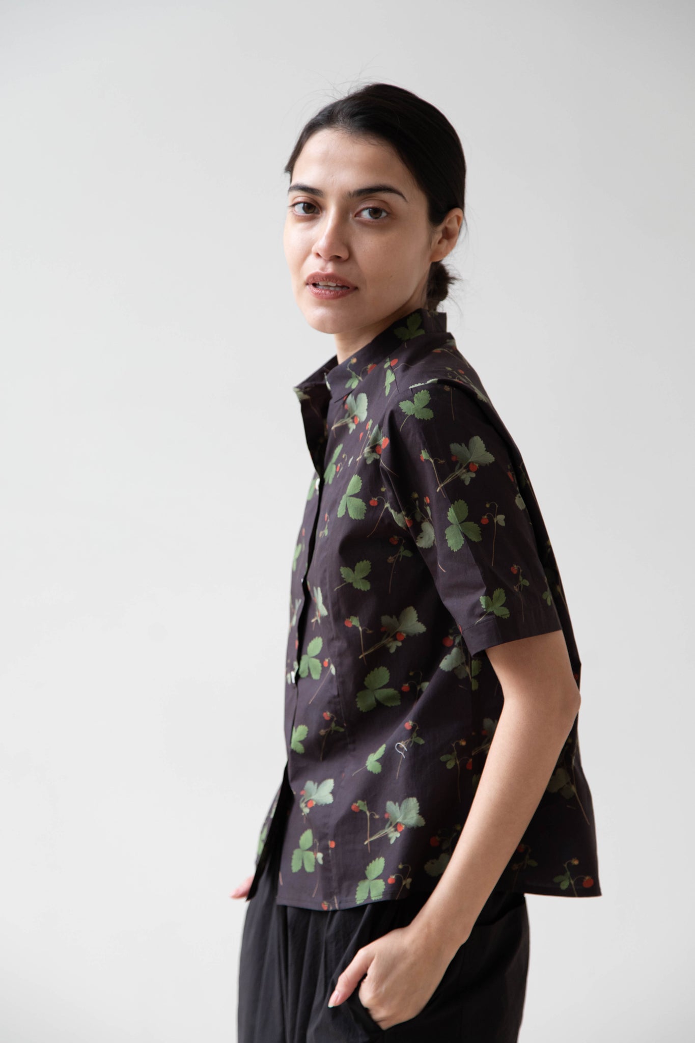 Colomba Leddi | Fitted Button Up Blouse in Misto Fragole
