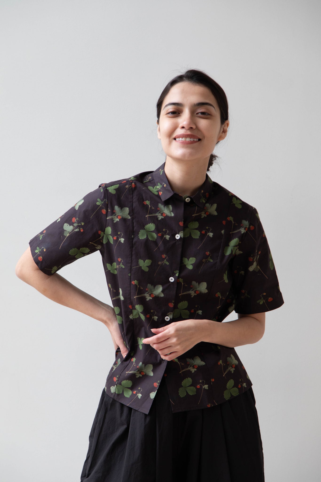 Colomba Leddi | Fitted Button Up Blouse in Misto Fragole