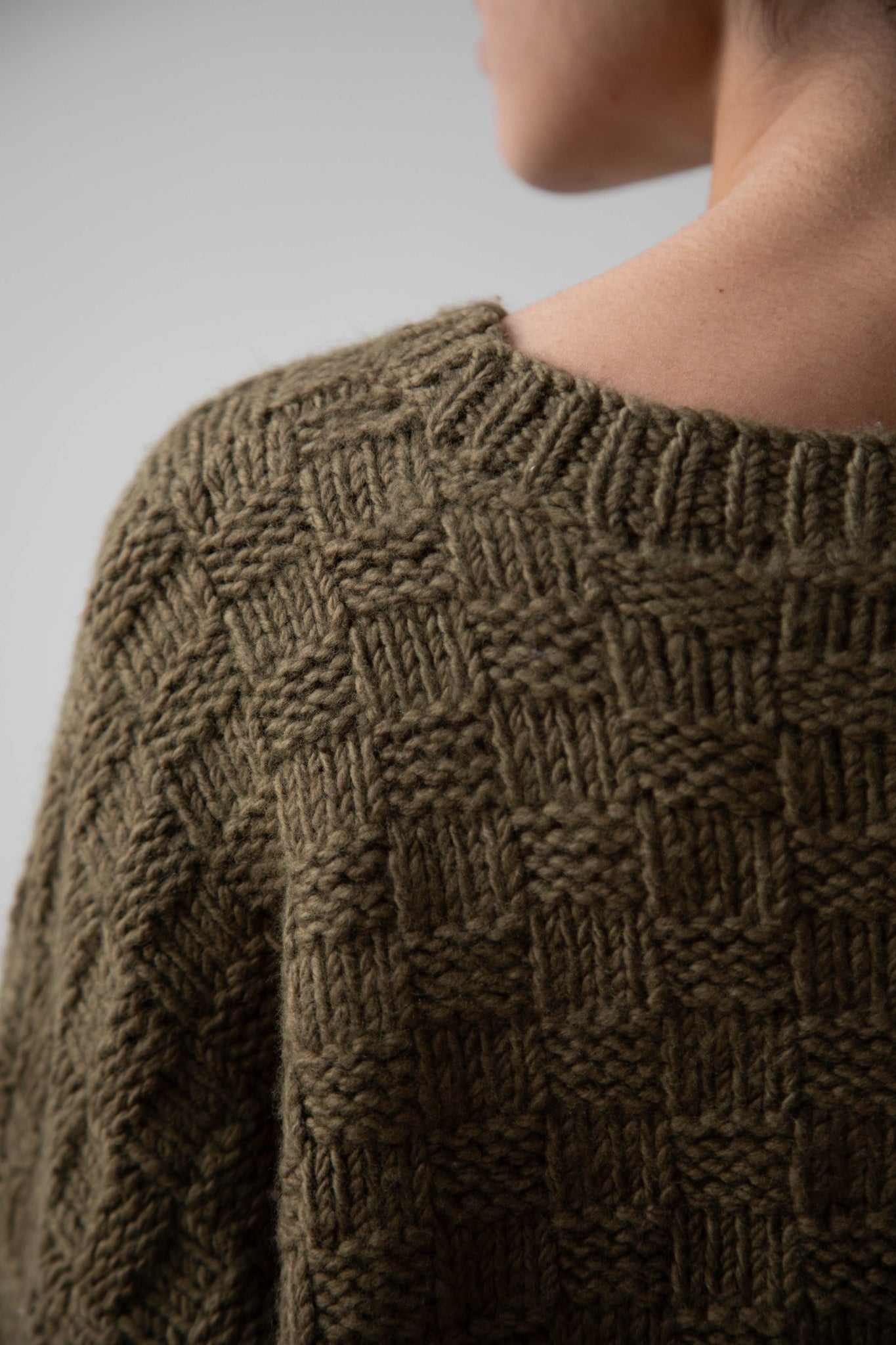Runaway Bicycle Bess Hand Knit Sweater in Olive