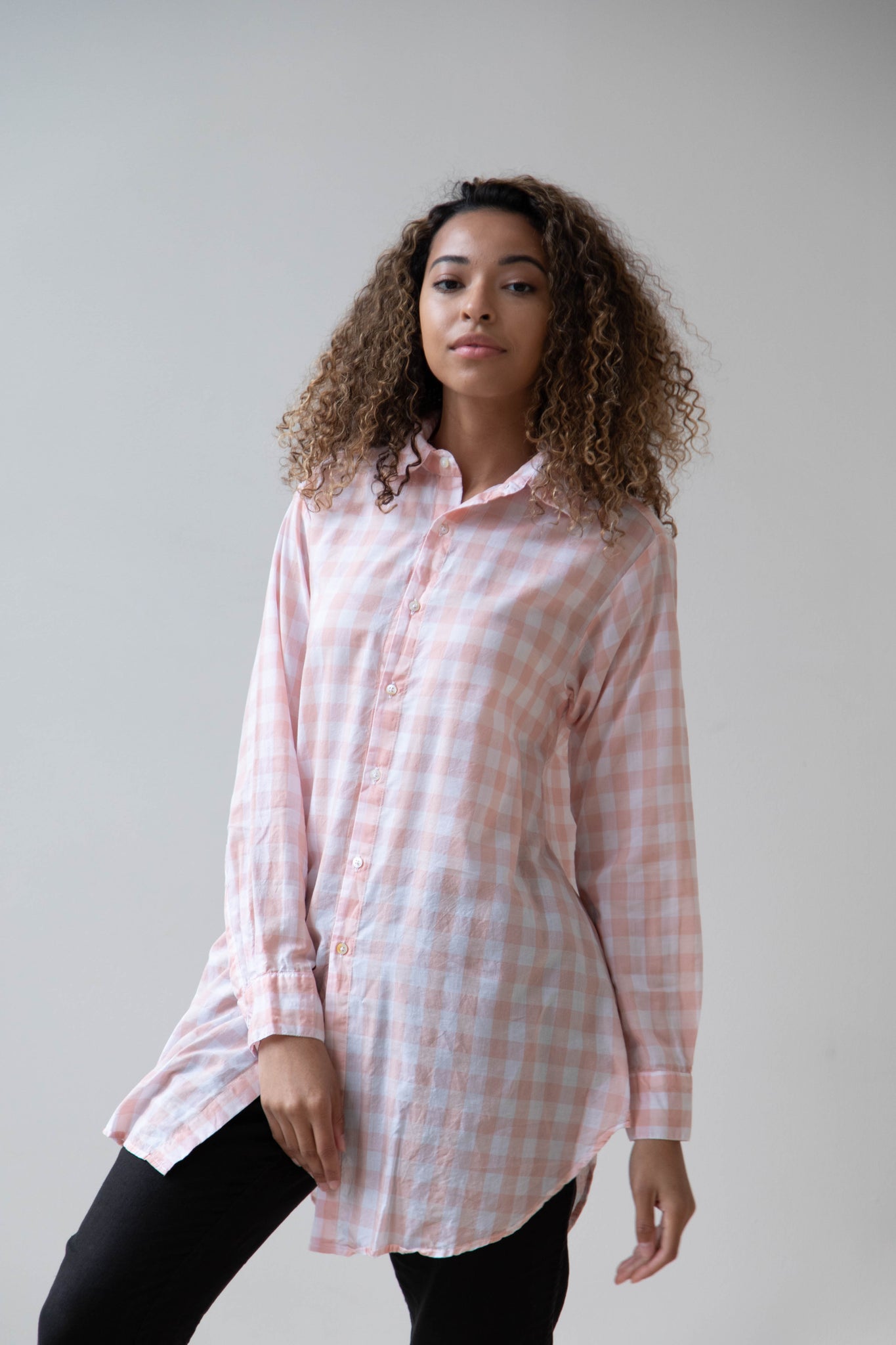 pink checkered dress shirt Pink Plaid Dress Shirt, S