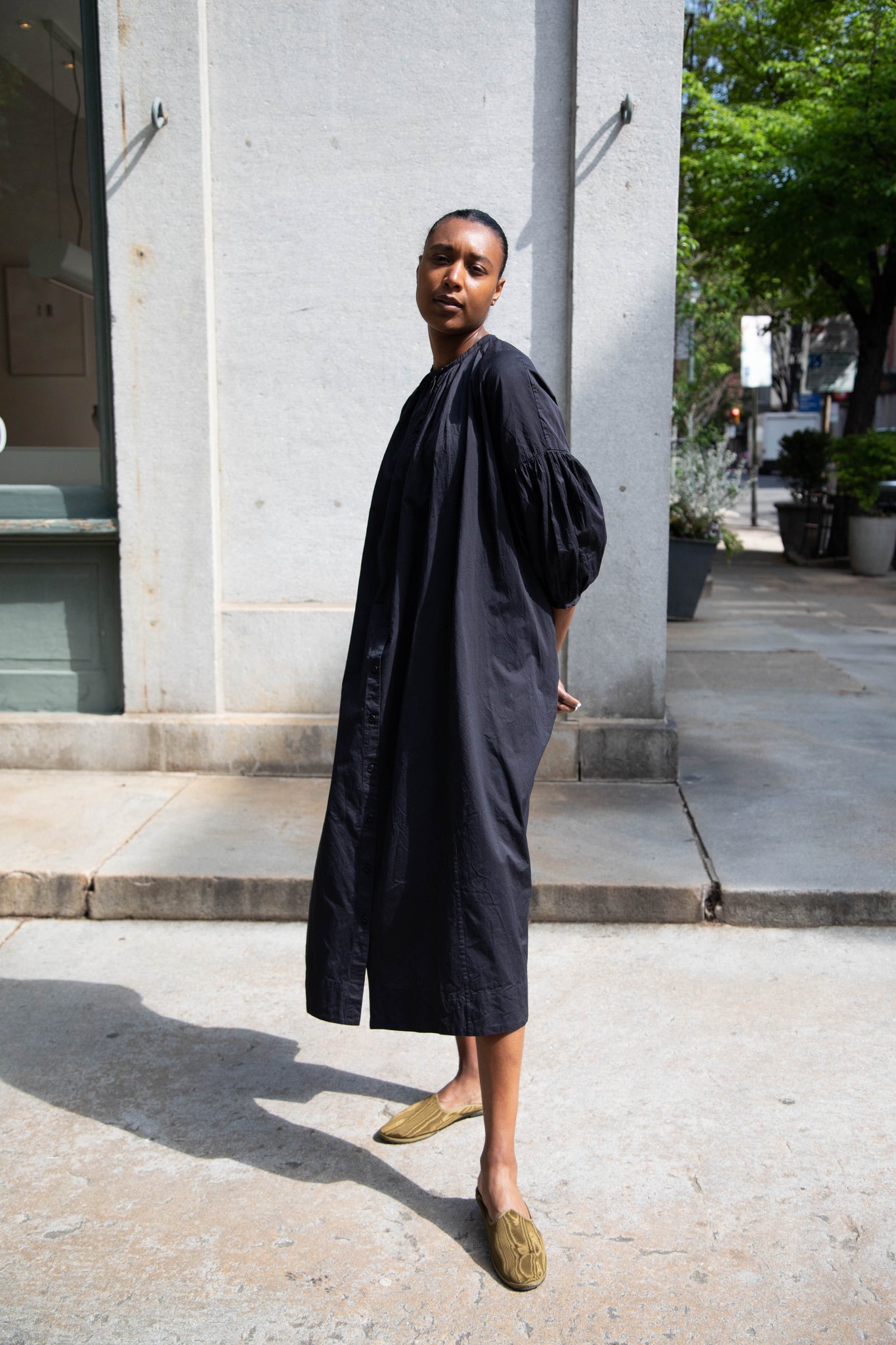 Casey Casey | 3 By 3 Dress Paper Satin in Black