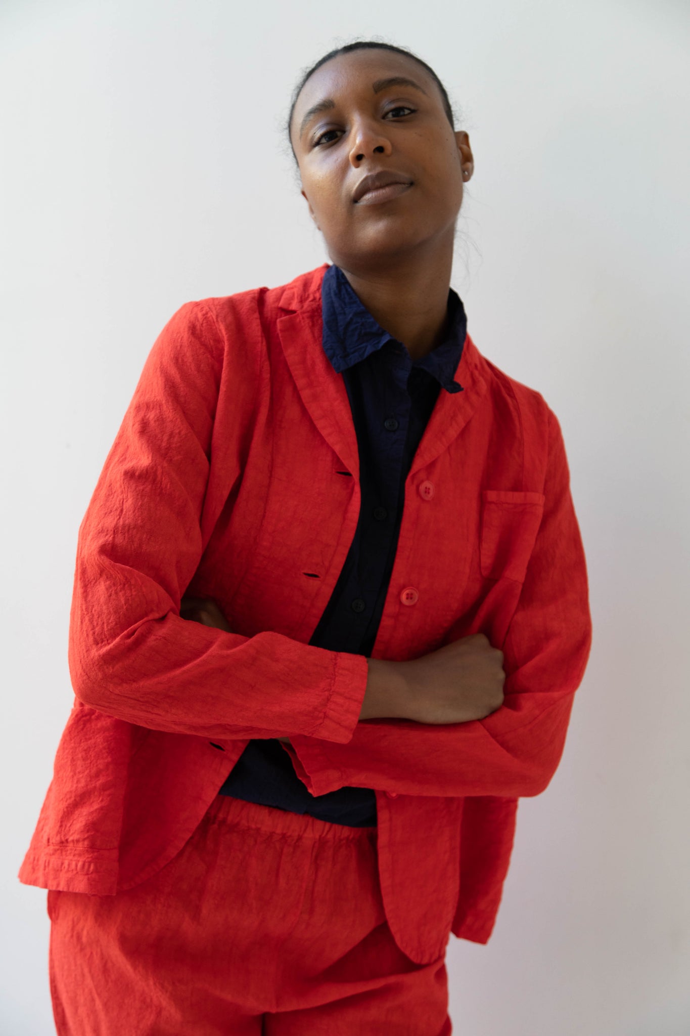 Manuelle Guibal | Linen Jacket in Bright Red