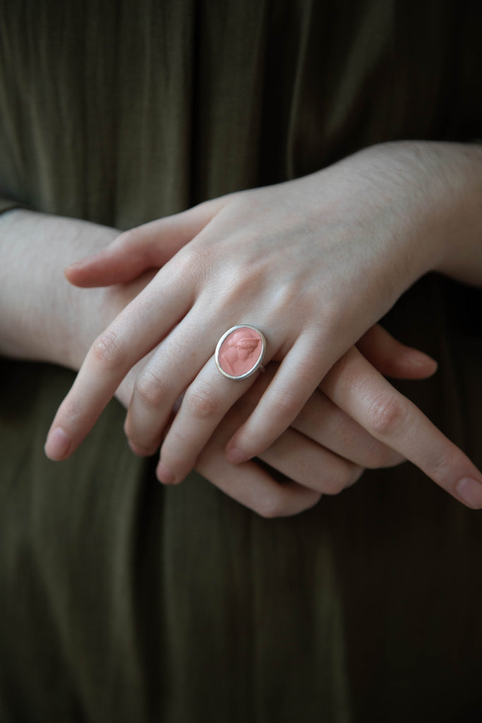 Marcie McGoldrick Diana Ring in Coral & Silver