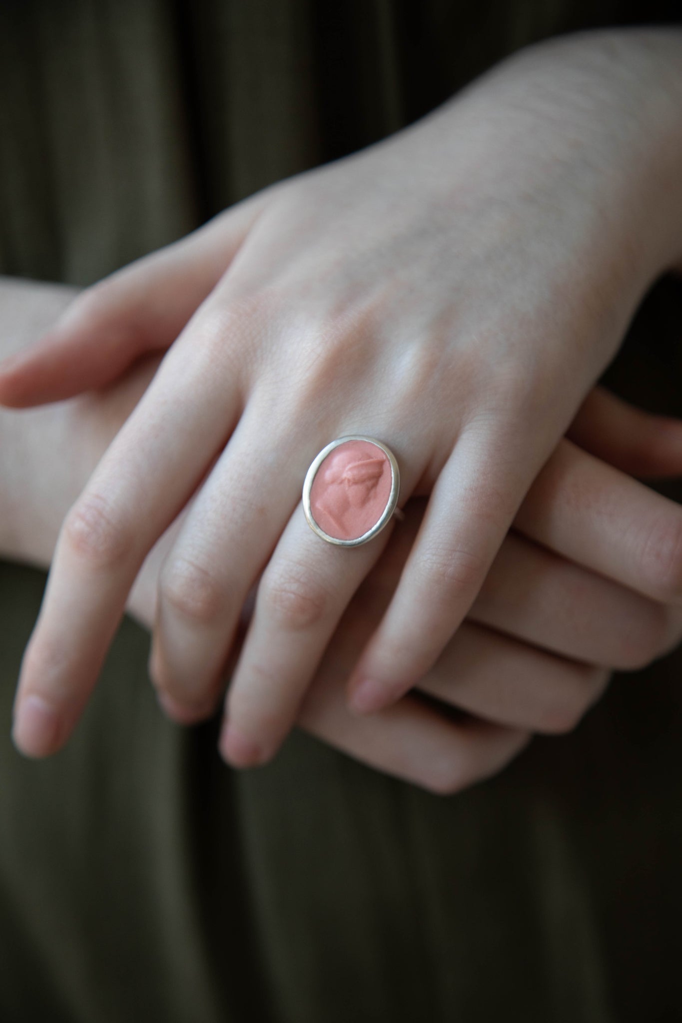 Marcie McGoldrick Diana Ring in Coral & Silver