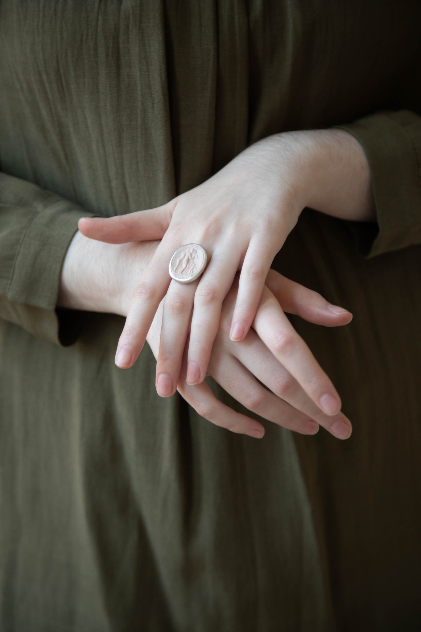 Marcie McGoldrick Three Graces Ring in Blush & Silver