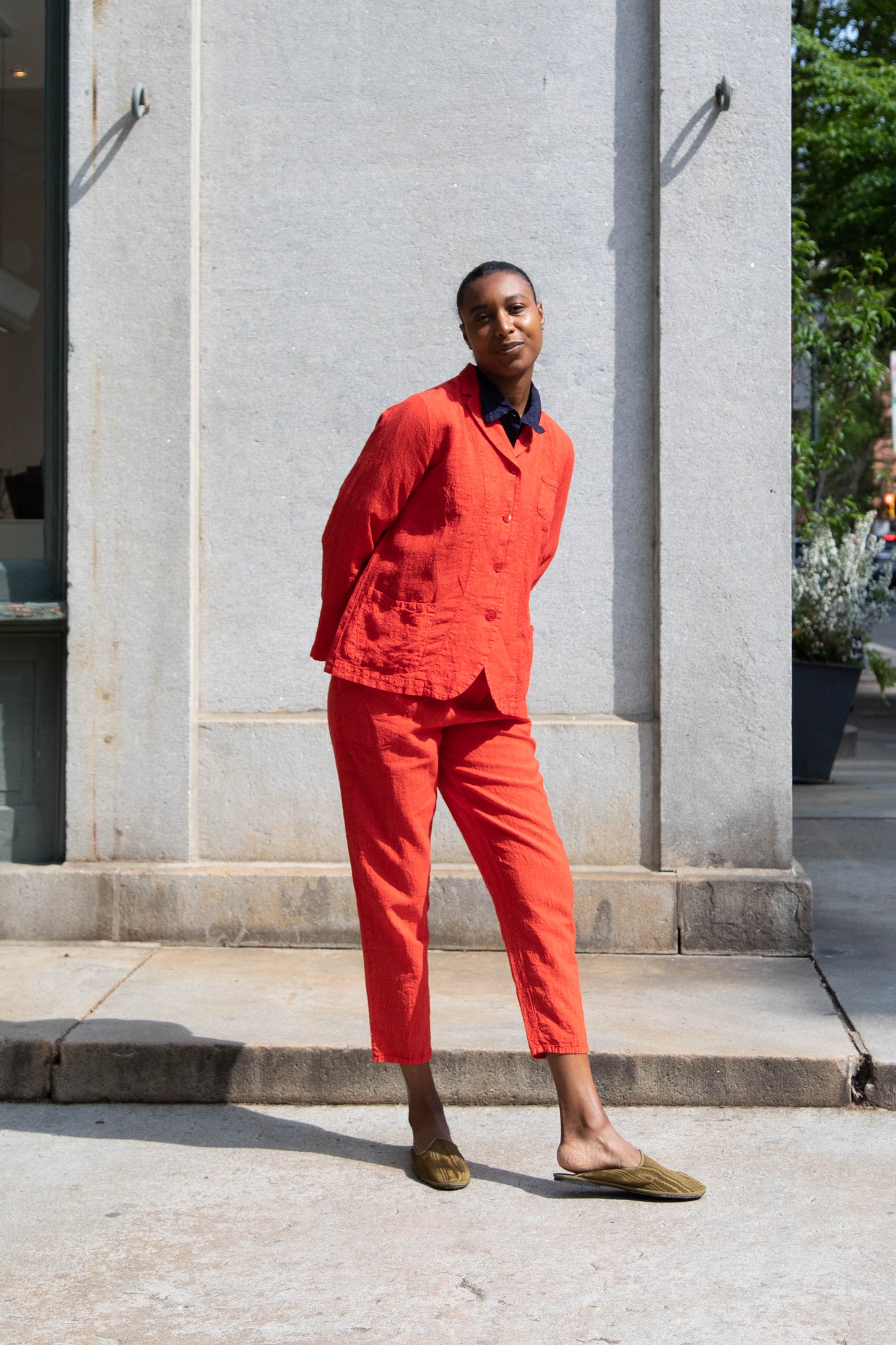 Manuelle Guibal | Linen Jacket in Bright Red