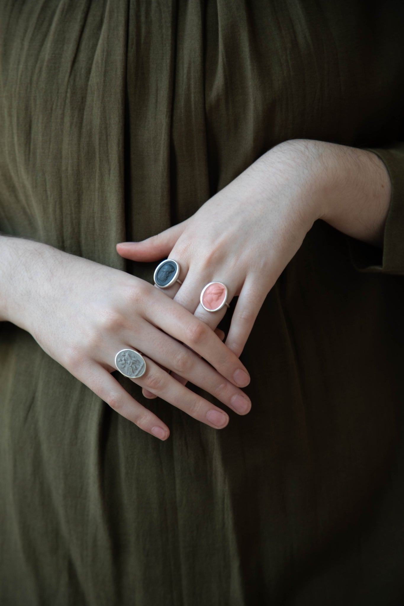 Marcie McGoldrick Family Ring in Grey & Silver