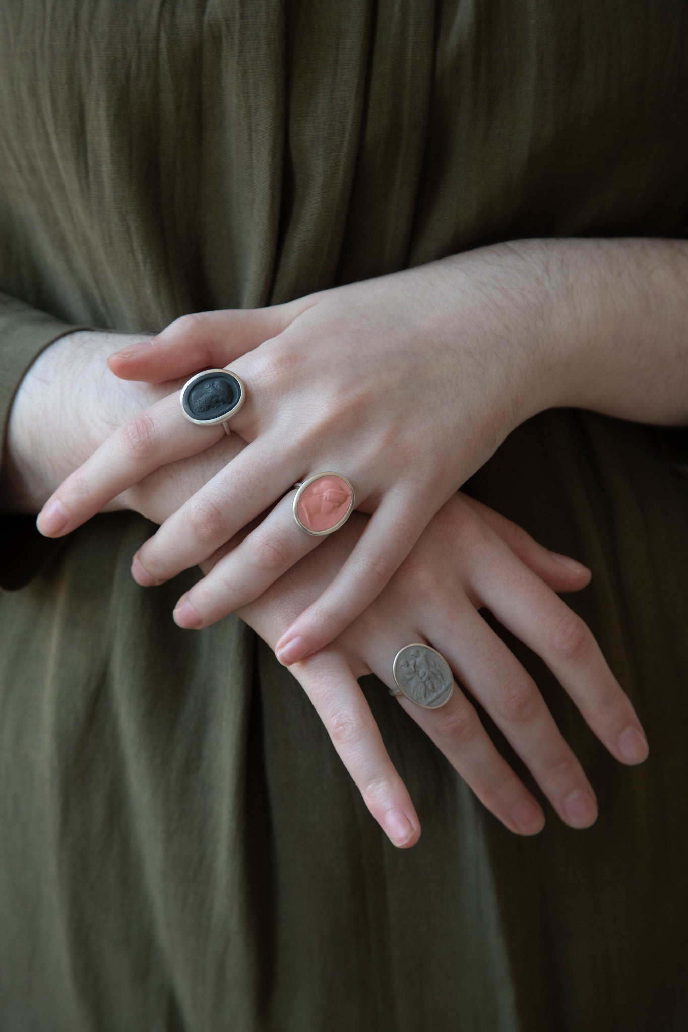 Marcie McGoldrick Family Ring in Grey & Silver