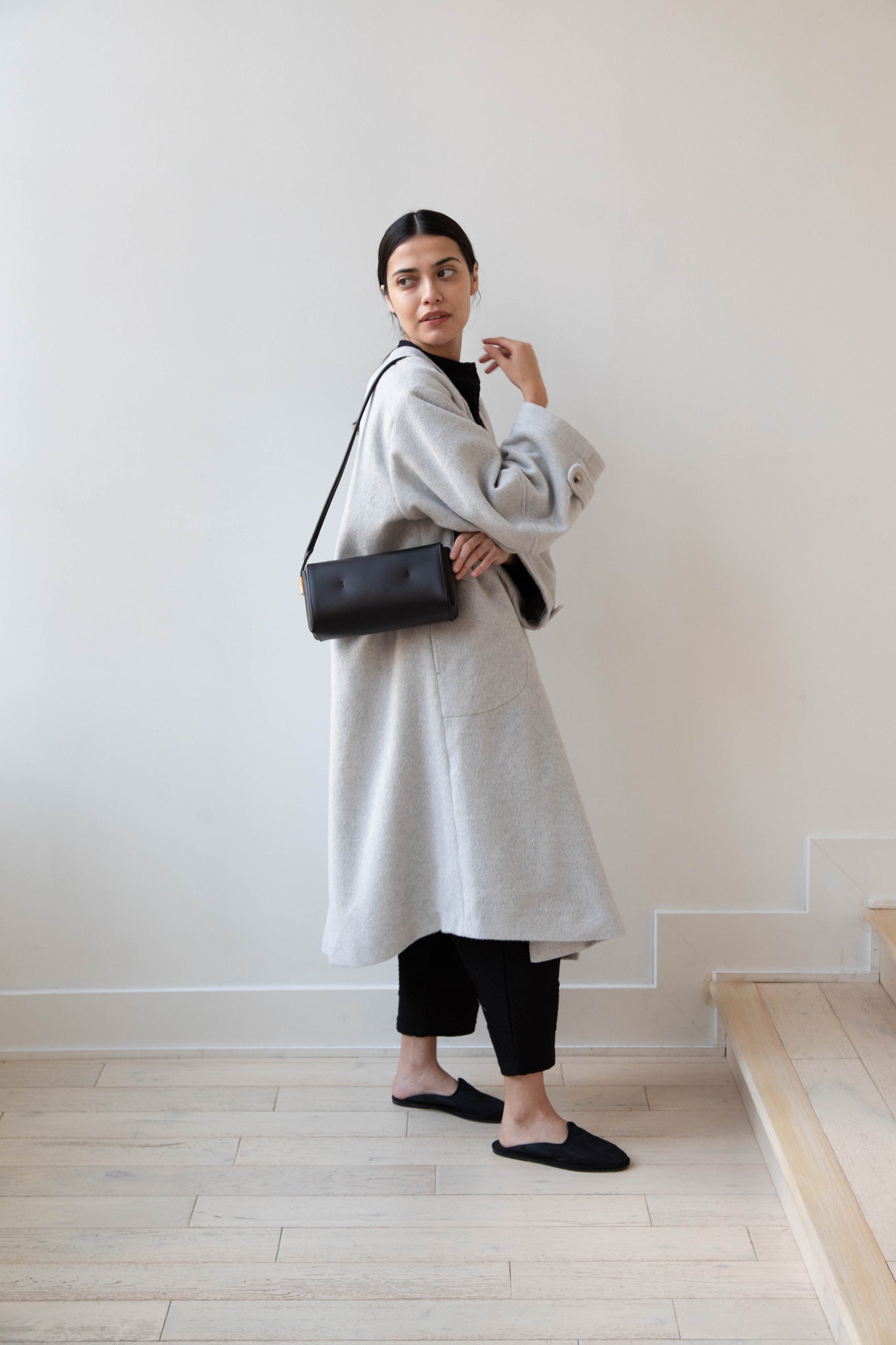 Melete | Stella Shoulder Bag in Matte Black