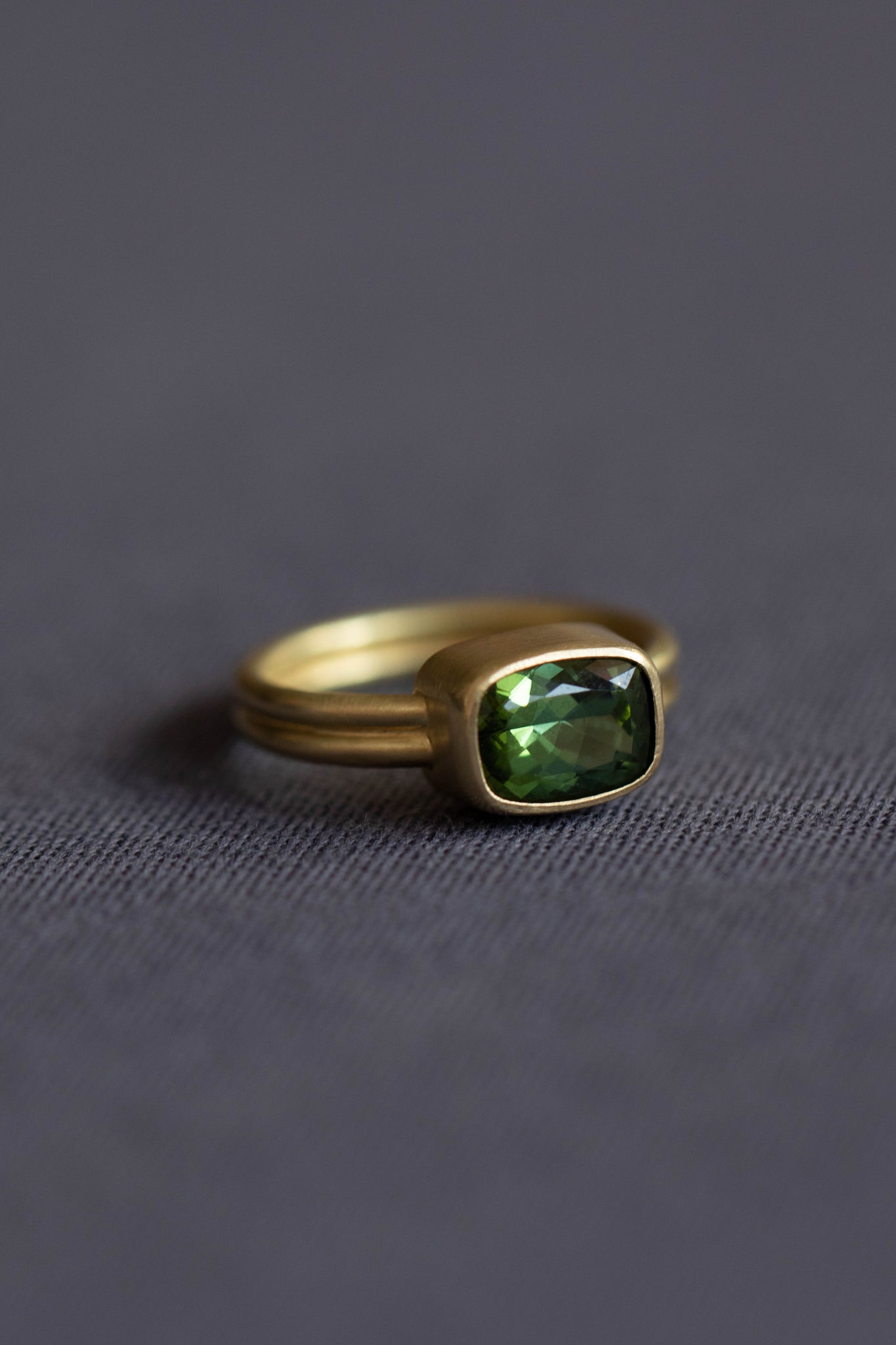 East Camp Tourmaline Double Band Ring in 18k Gold